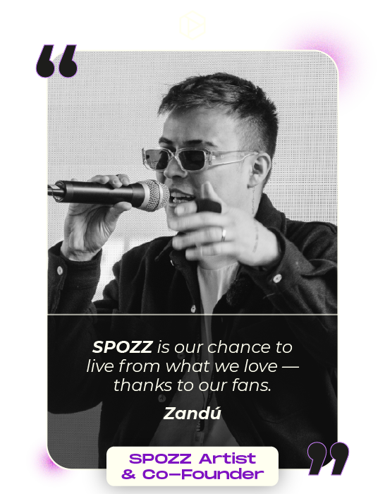 SPOZZ is out chance to live from what we love - thanks to our fans.